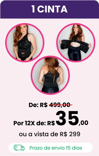 Tabela de preço da cinta modeladora